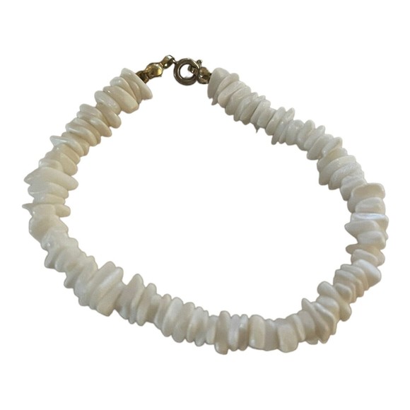 Vintage Natural White Puka Shell Hawaiian Surfer Style Bracelet - Picture 2 of 3